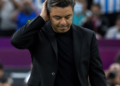 Gallardo y su reacción tras el gol de Messi en el debut ante Argelia del Mundial 2026